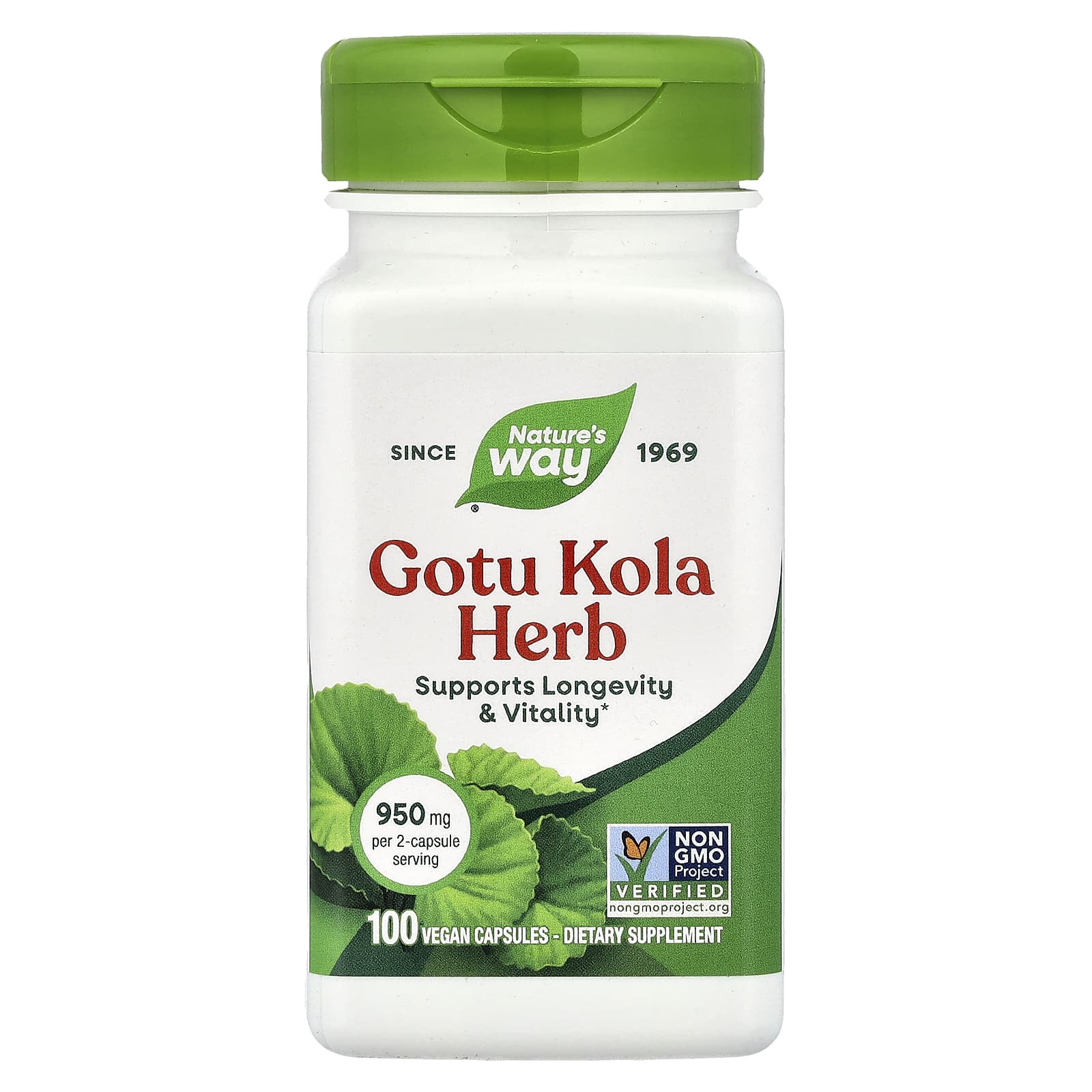 Готу кола Nature's Way Gotu Kola Herb, 475 мг, 100 растительных капсул — фото 2