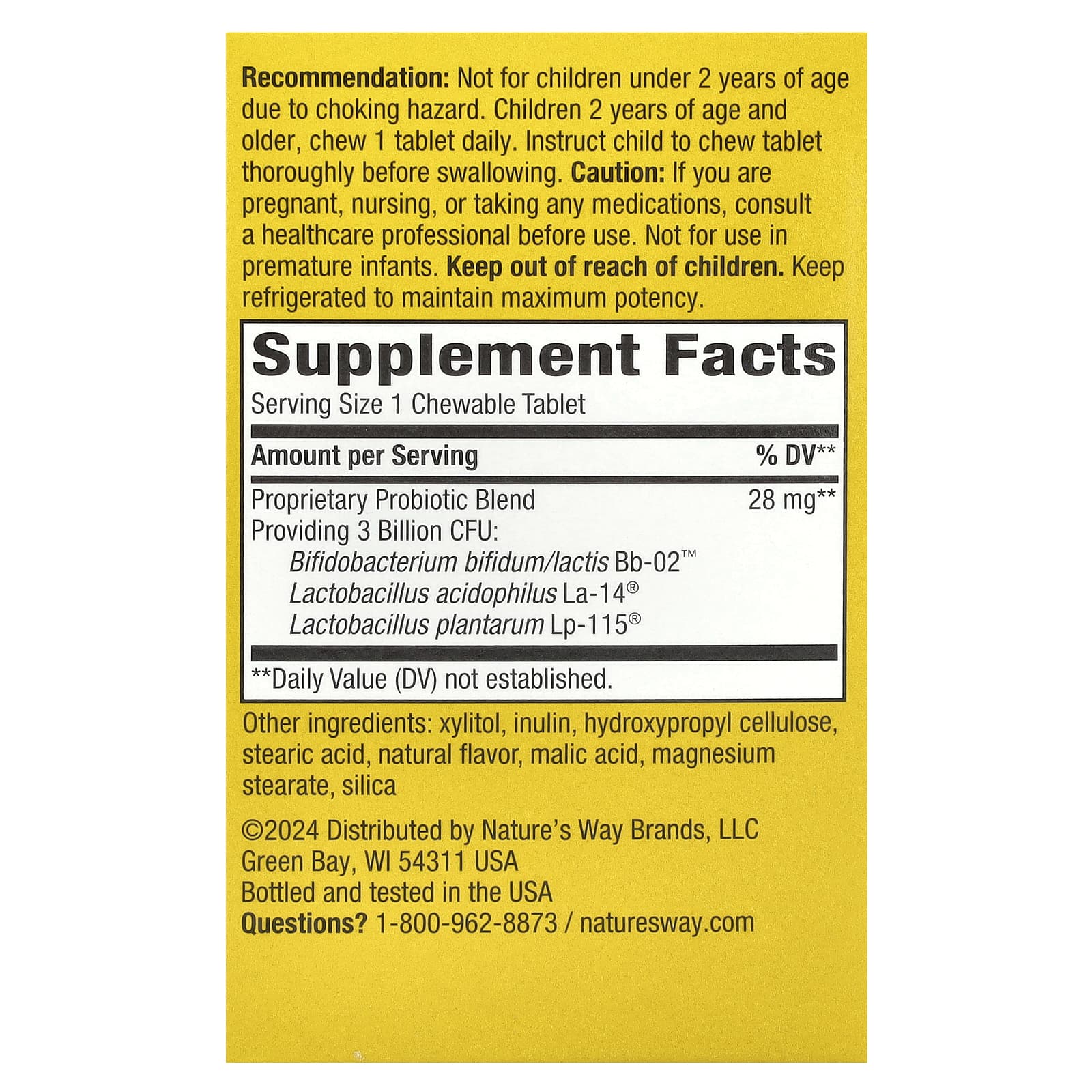 Детский пробиотик Nature's Way Primadophilus® Chewables, вкус Cherry, для детей от 2 лет, 3 млрд КОЕ, 60 жевательных таблеток — фото 3