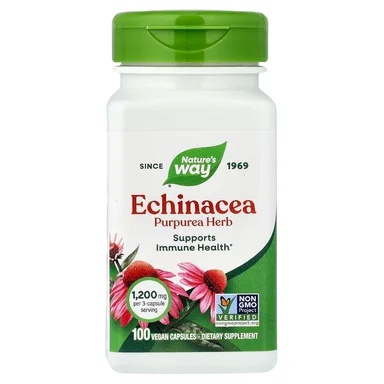Фото товара: Эхинацея Nature's Way Purpurea Herb, 0.4 мг, 100 растительных капсул