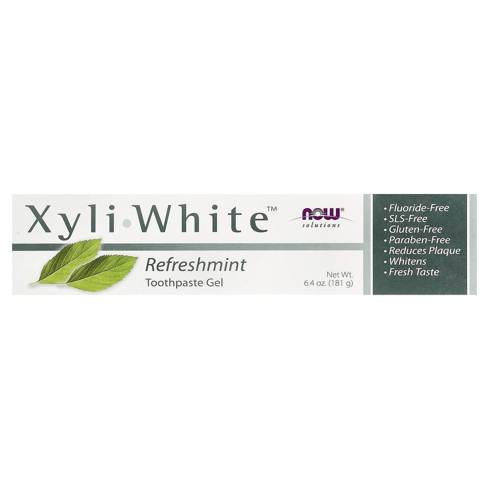 Зубная паста NOW Foods Solutions XyliWhite™ Gel, оттенок Refreshmint, 181 г, гель — фото 2