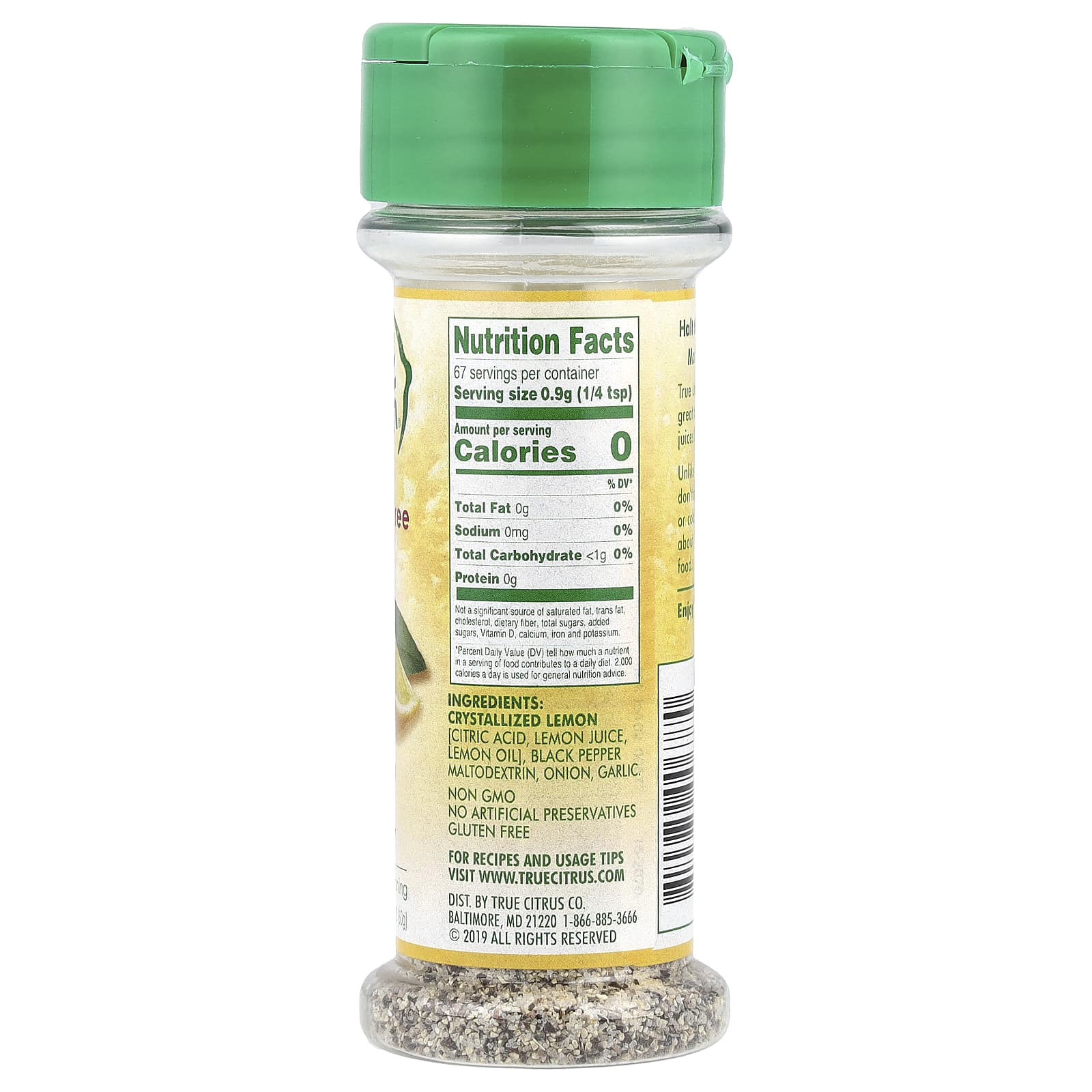 Кристаллизованный лимон True Citrus True Lemon® Pepper, вкус True Lemon®, Crystallized Lemon Pepper, 60 г — фото 2