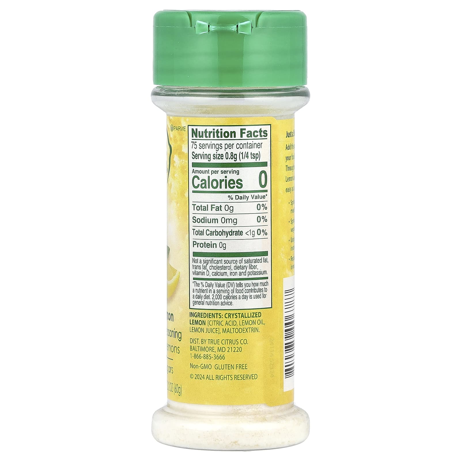Кристаллизованный лимон True Citrus True Lemon®, вкус True Lemon®, Crystallized Lemon, 60 г — фото 2