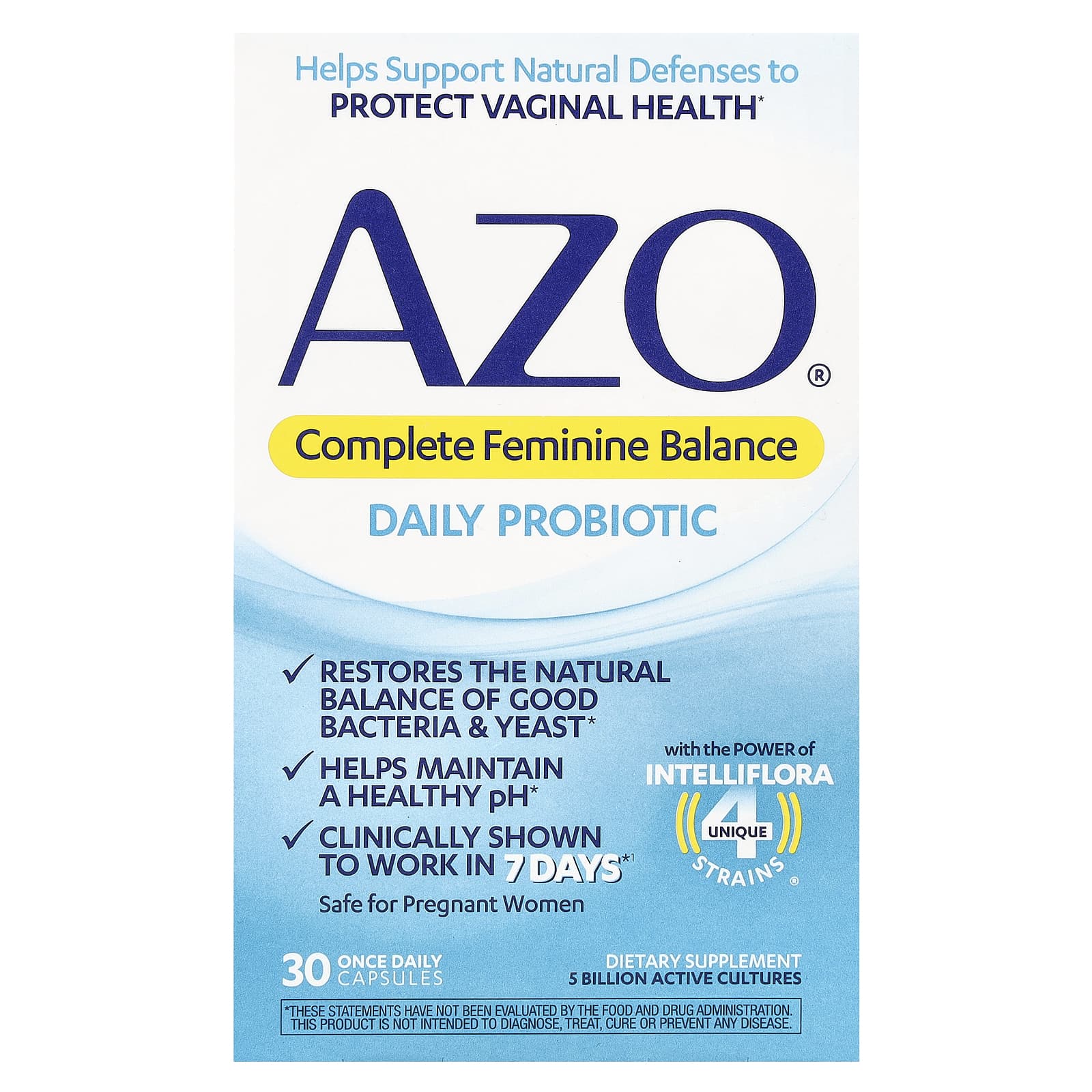 Пробиотик AZO Complete Feminine Balance Daily 5 Billion 30 Once Daily Capsules, капсулы — фото 2
