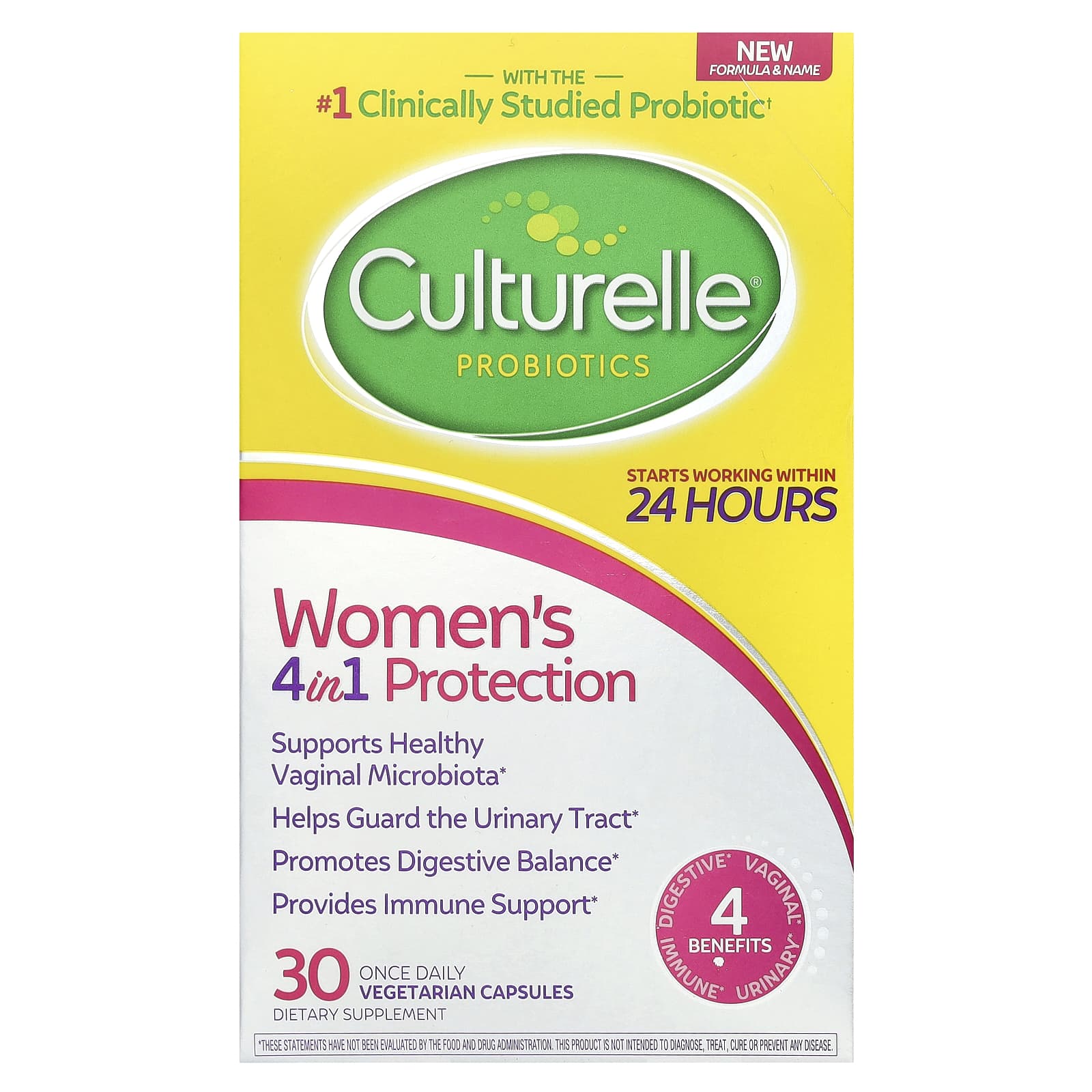 Пробиотик Culturelle Women's 4 in 1 Protection 30 Once Daily, растительные капсулы — фото 2