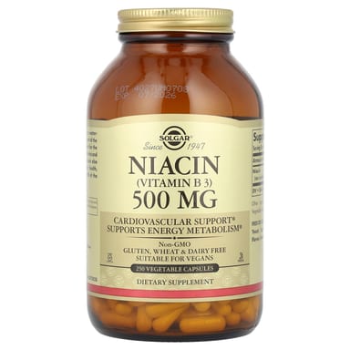 Ниацин Solgar (Vitamin B3), 500 мг, 250 растительных капсул