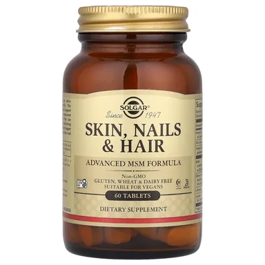 Фото товара: Комплекс Solgar Skin Nails & Hair Advanced MSM, 60 таблеток