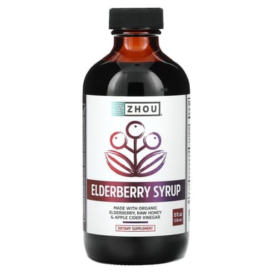 Бузина Zhou Nutrition, вкус Elderberry Syrup, 236 мл