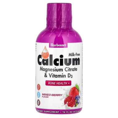 Магний цитрат Bluebonnet Nutrition Liquid Calcium & Vitamin D3, вкус Mixed Berry, 473 мл, жидкая форма