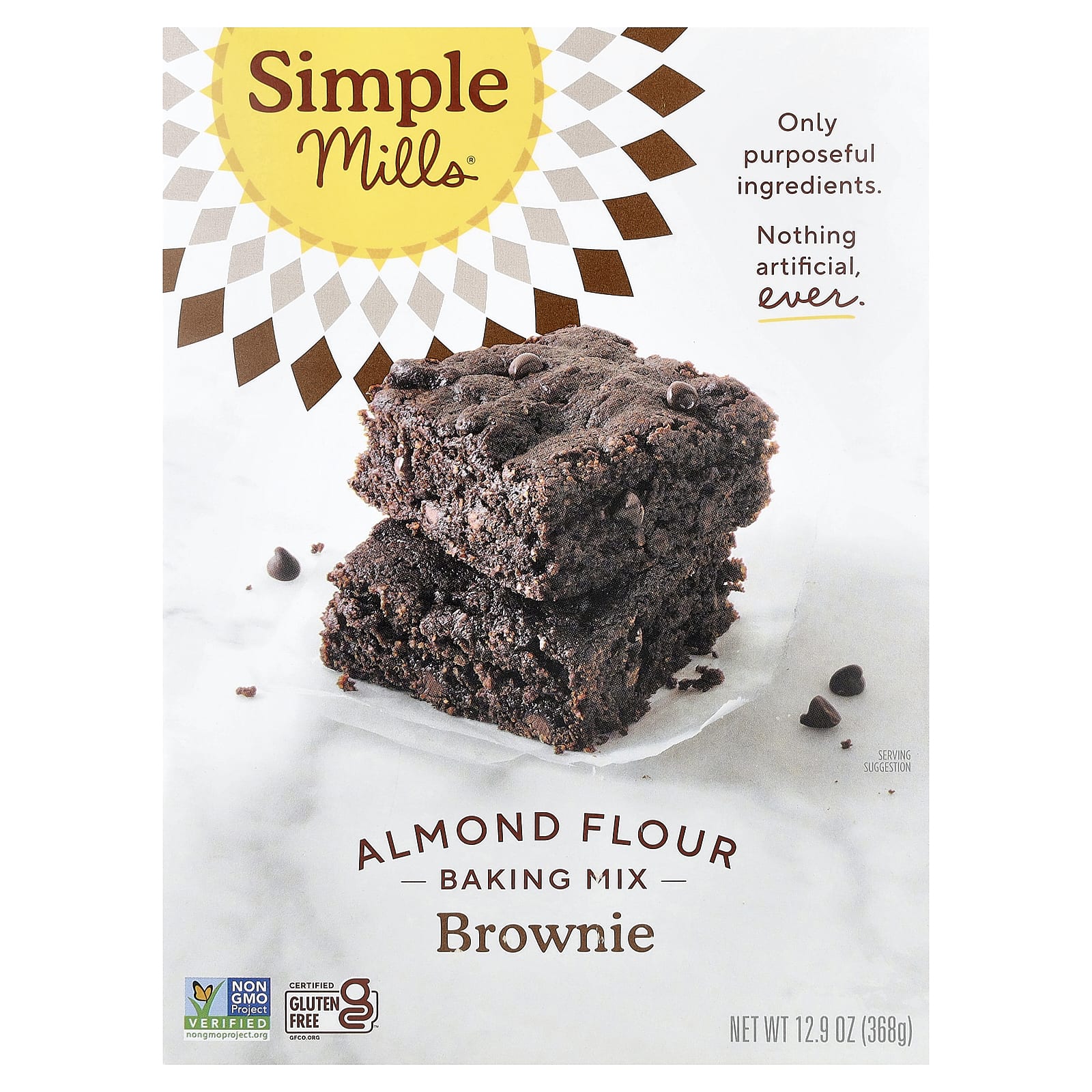 Смесь для выпечки Simple Mills Almond Flour, оттенок Brownie, 368 г — фото 2