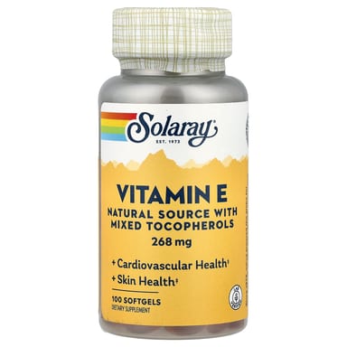 Витамин E Solaray, 100 мягких капсул