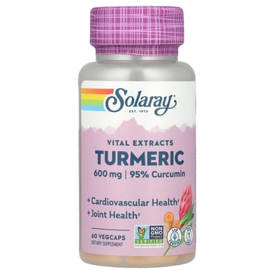 Куркума Solaray Vital Extracts, 600 мг, 60 растительных капсул
