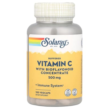 Витамин C Solaray Buffered with Bioflavonoid Concentrate, 500 мг, 100 растительных капсул