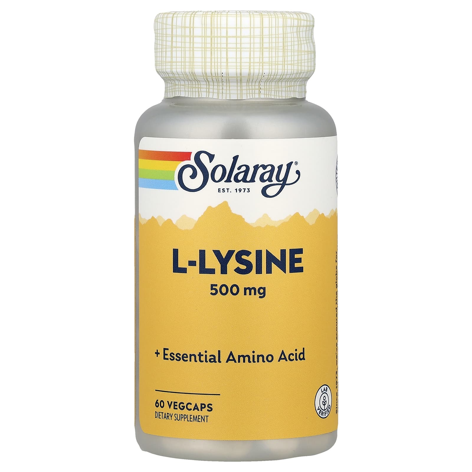 L-лизин Solaray L-Lysine, 500 мг, 60 растительных капсул