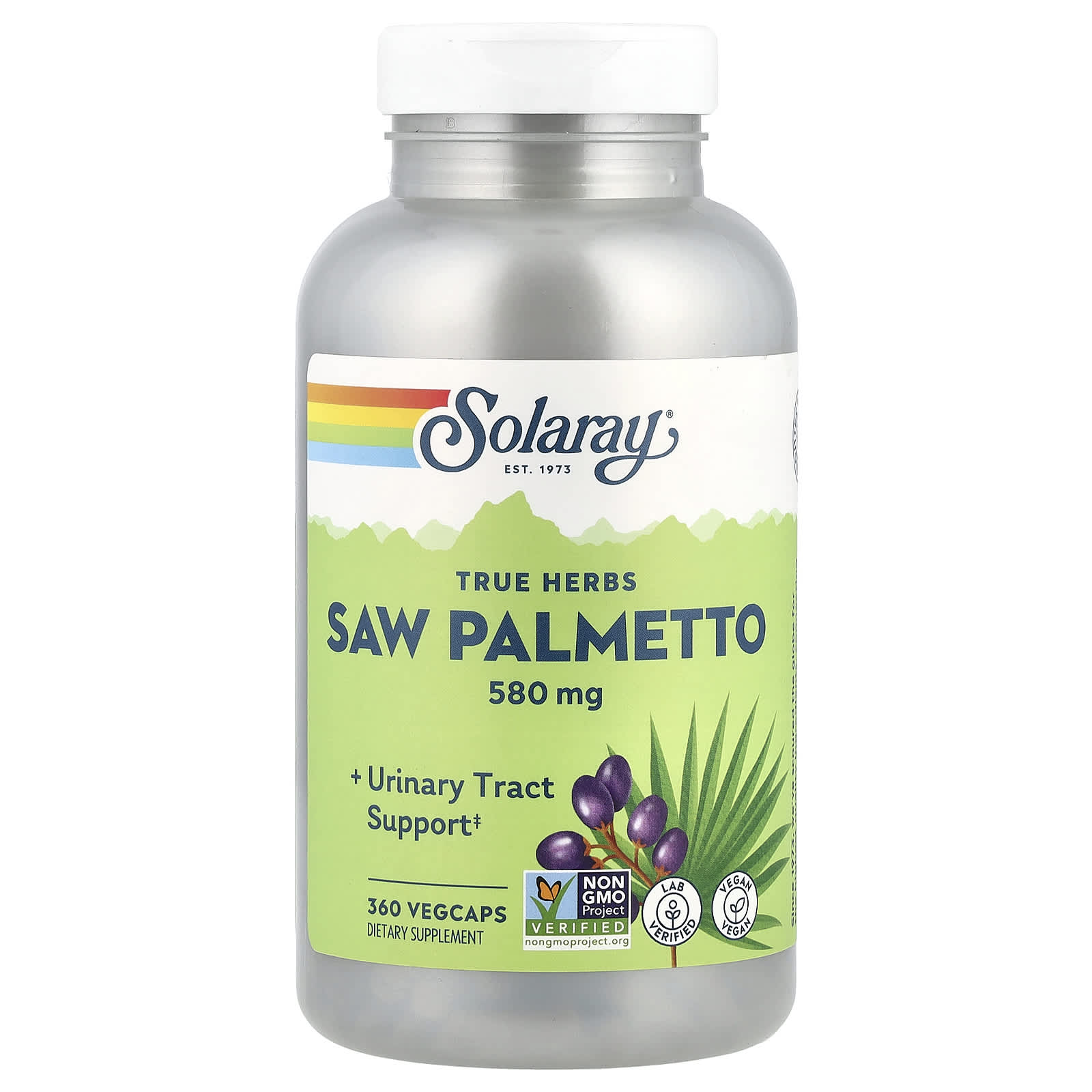 Пальметто Solaray True Herbs, 580 мг, 360 растительных капсул