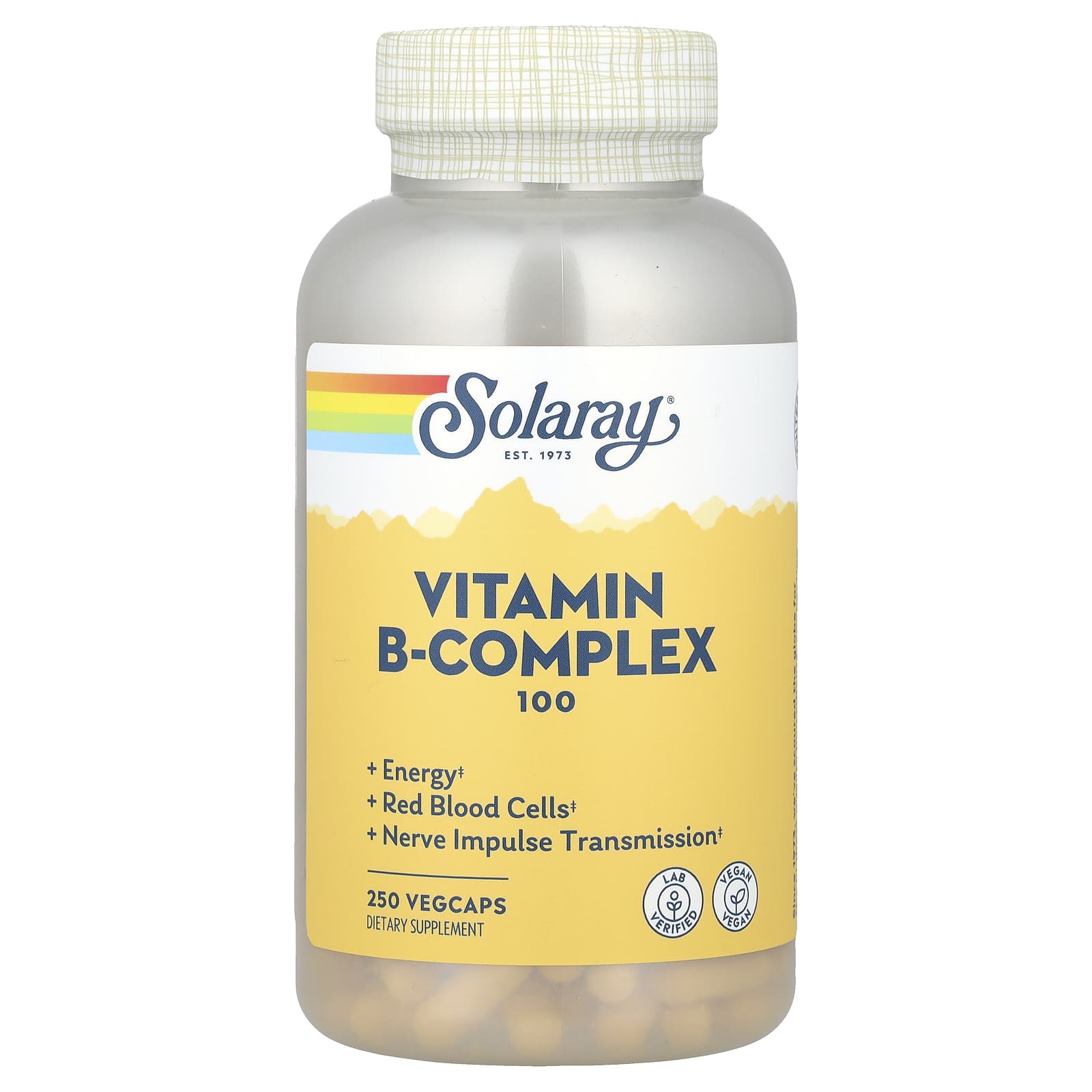 Комплекс витаминов B Solaray Vitamin B-Complex 100, 250 растительных капсул