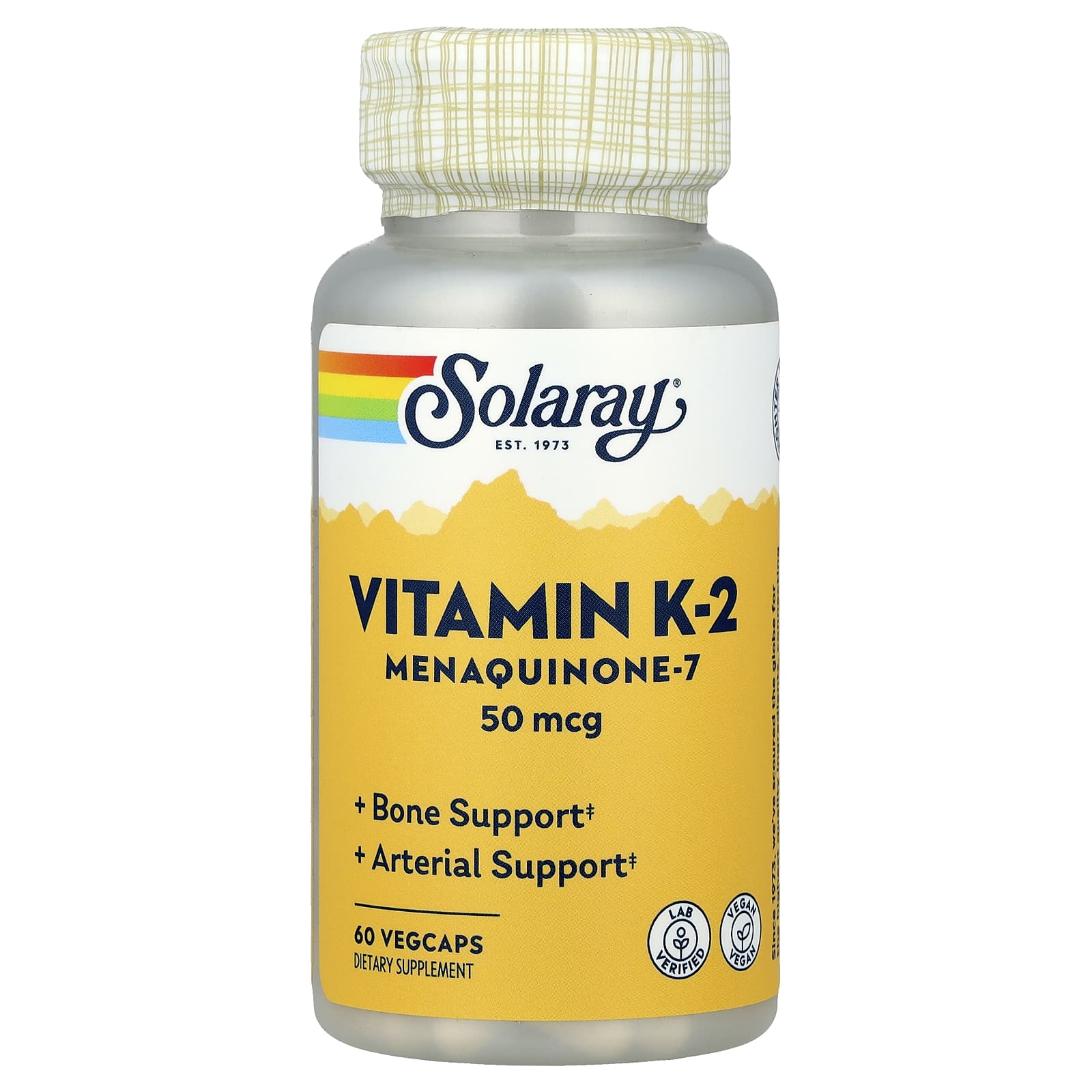 Витамин K Solaray -2 Menaquinone-7, 50 мкг, 60 растительных капсул