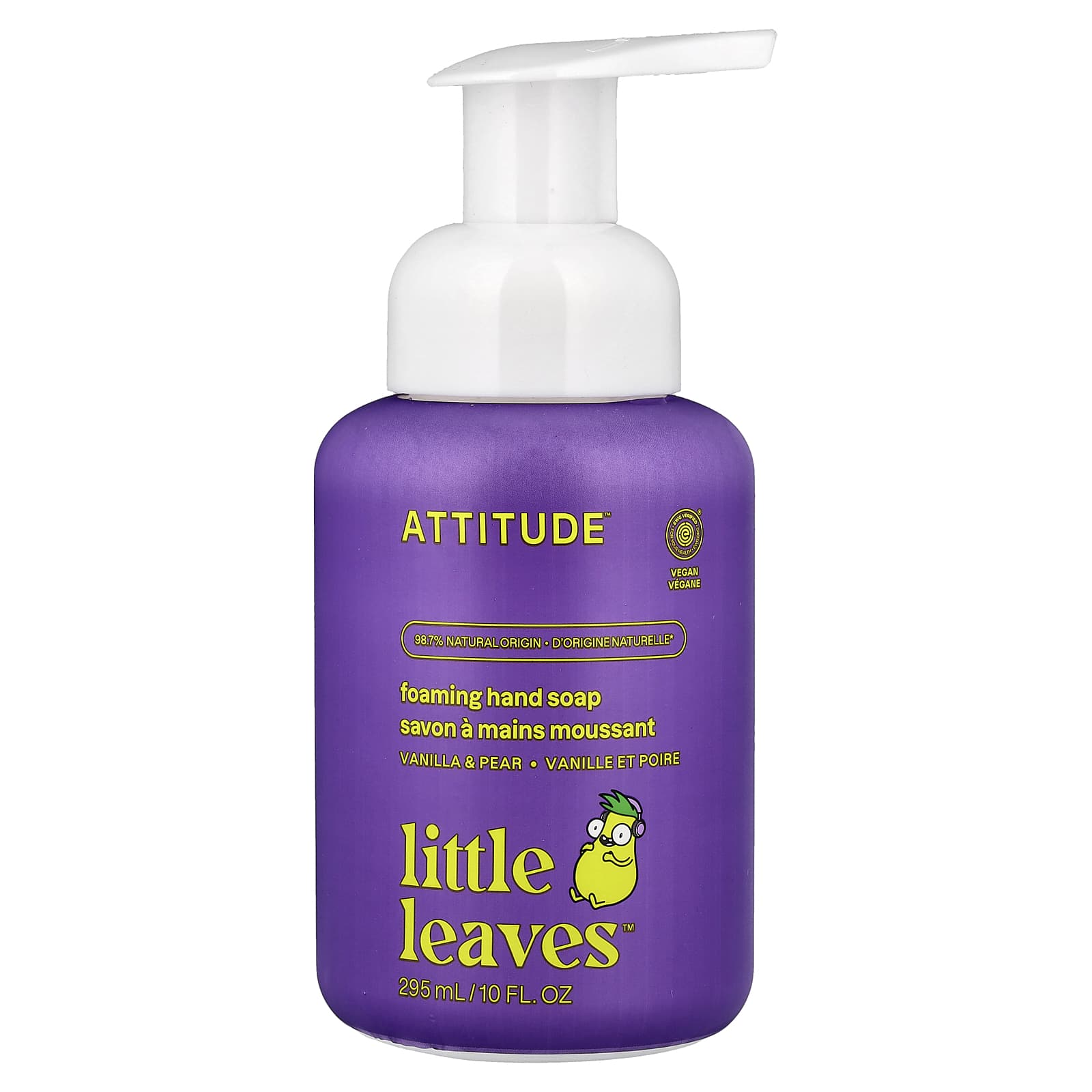 Пенящееся мыло для рук ATTITUDE Little Leaves™, вкус Vanilla & Pear, 295 мл