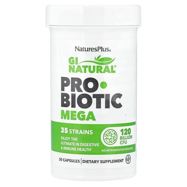 Пробиотик NaturesPlus GI Natural® Mega, 120 млрд КОЕ, 30 капсул