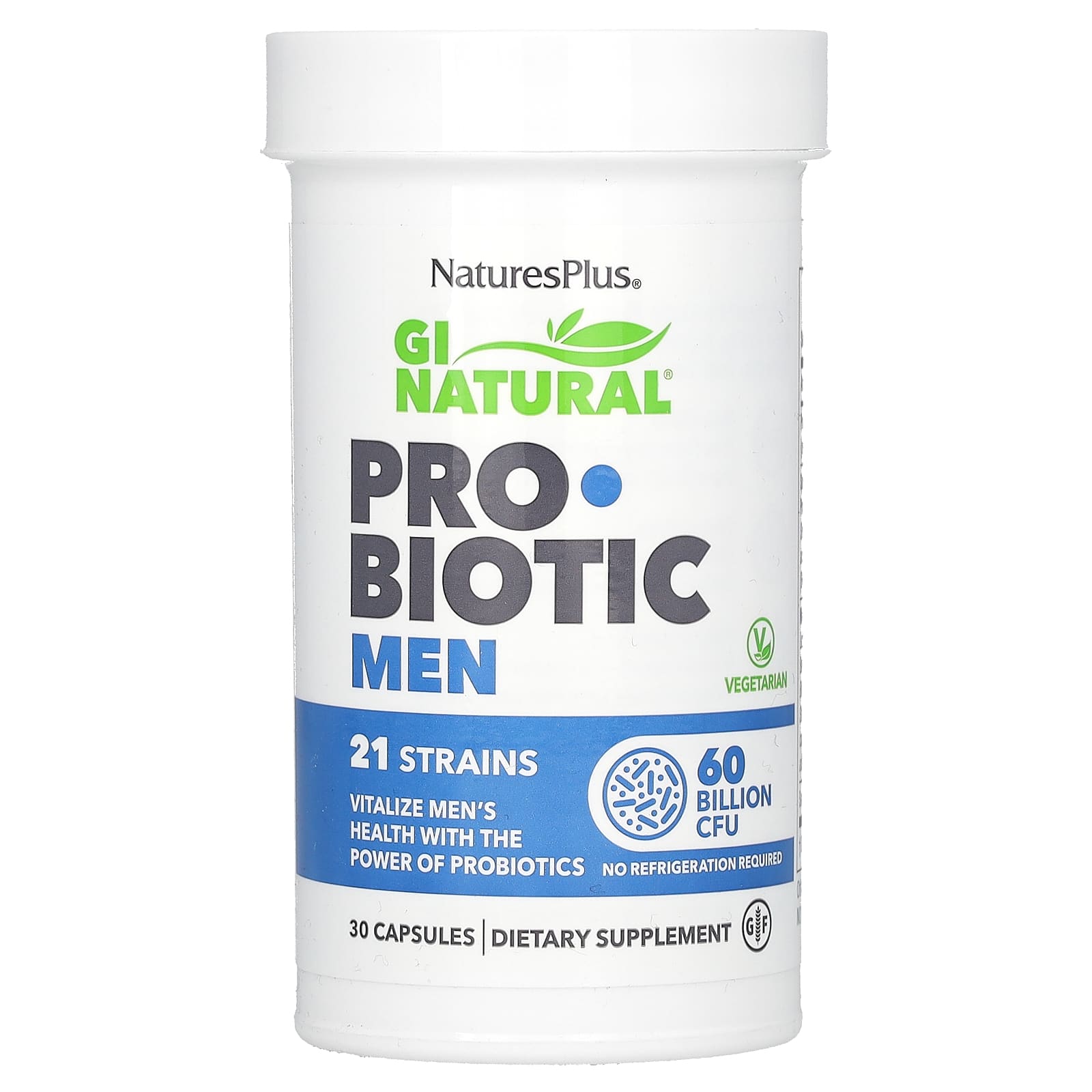 Пробиотик NaturesPlus GI Natural Men, 60 млрд КОЕ, 30 капсул