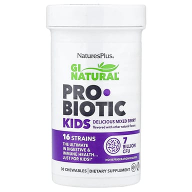 Пробиотик NaturesPlus GI Natural® Mixed Berry, 30 жевательных таблеток