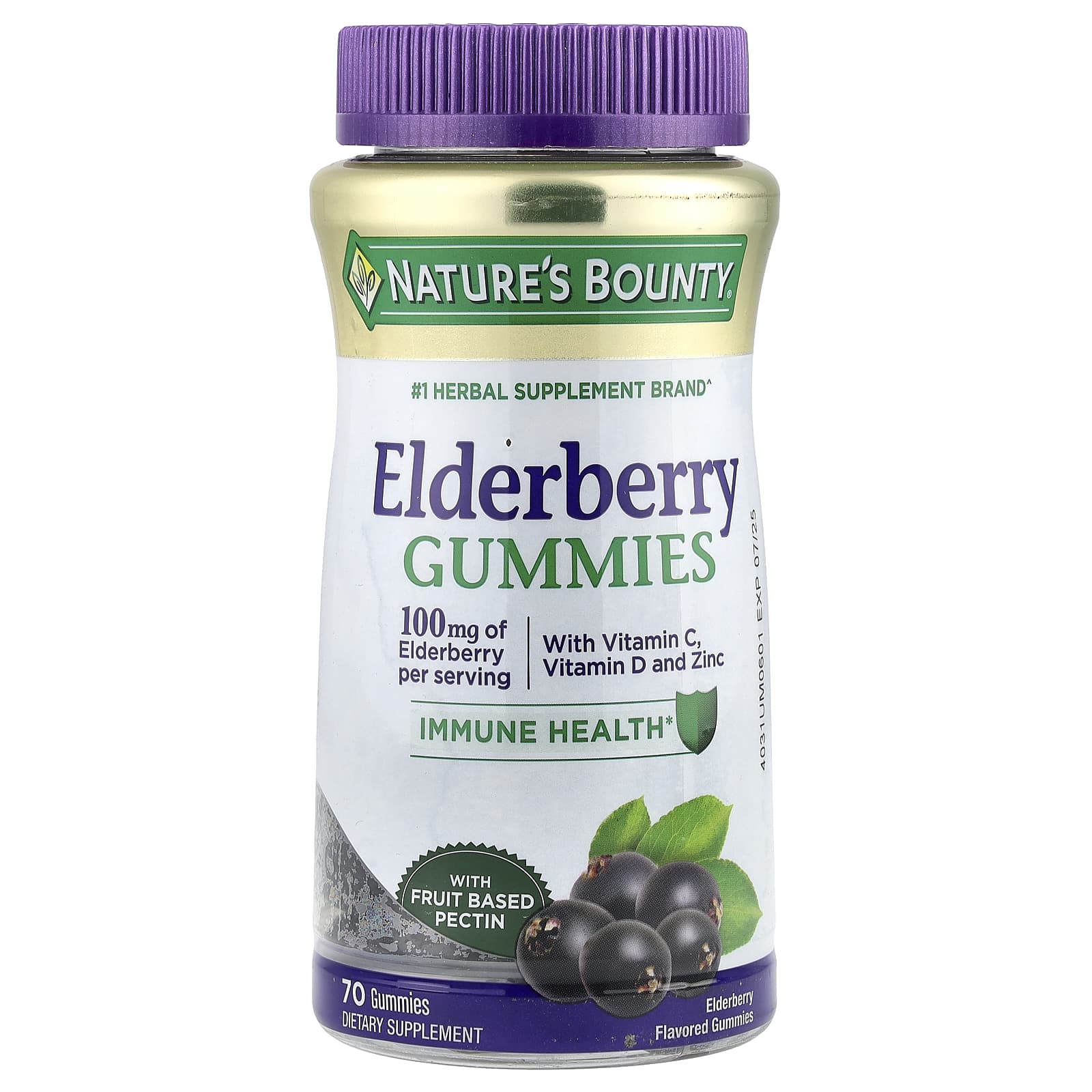 Бузина Nature's Bounty Gummies, 70 жевательных пастилок