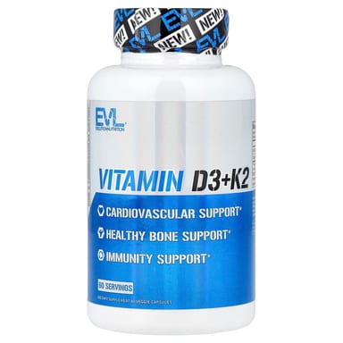 Витамин D3 EVLution Nutrition +K2, 60 растительных капсул