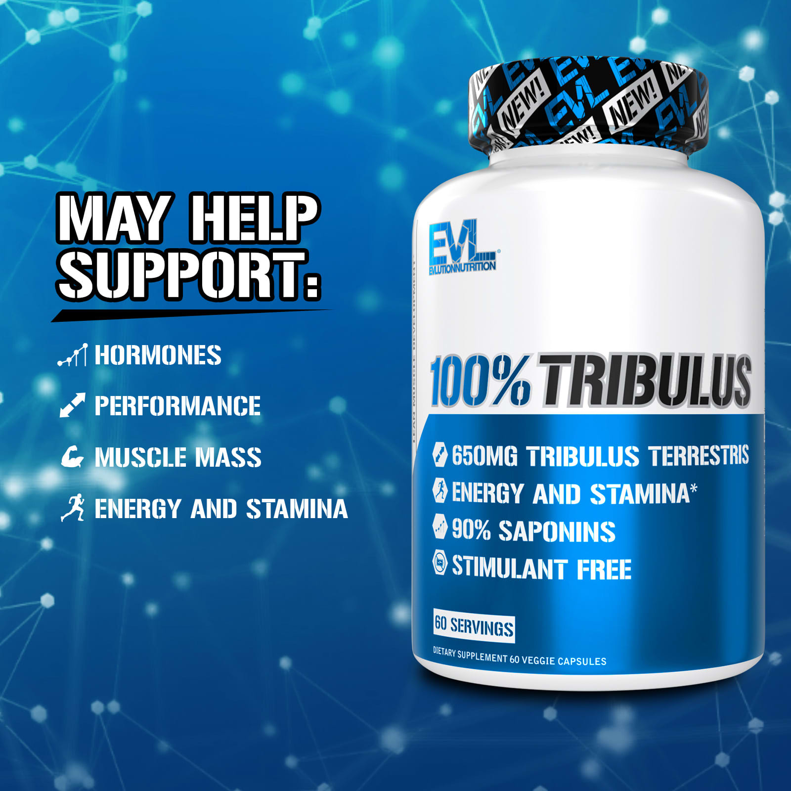 Трибулус EVLution Nutrition 100% Tribulus, 650 мг, 60 растительных капсул — фото 2