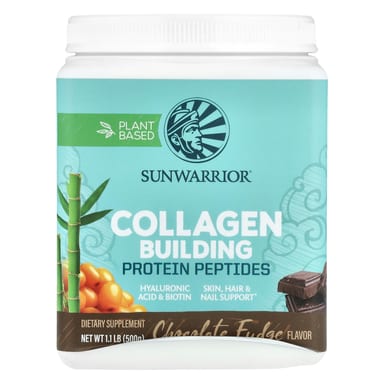 Шоколад Sunwarrior Collagen Building Protein Peptides, вкус Chocolate Fudge, 500 г, 1.