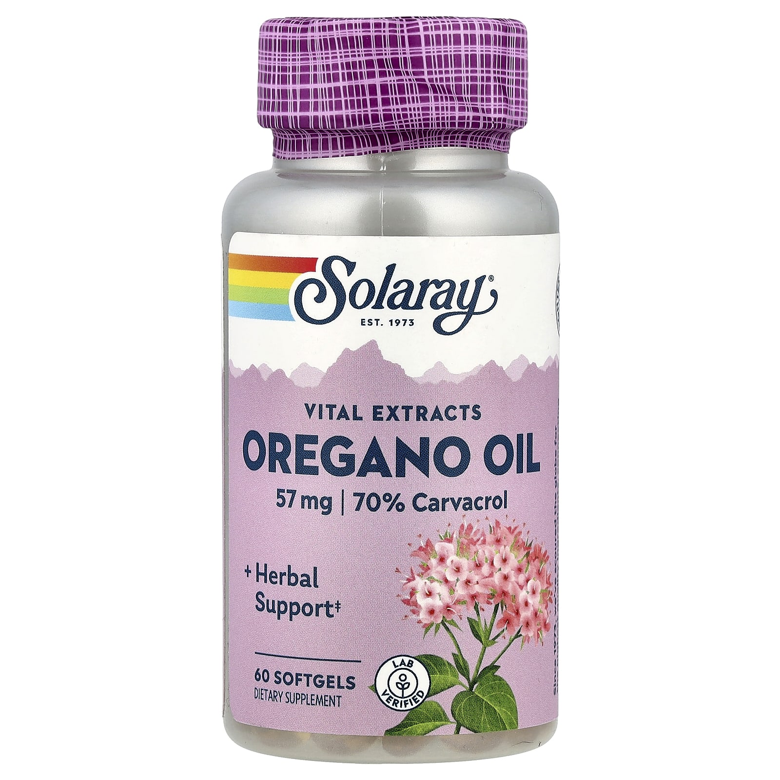 Орегано Solaray Vital Extracts Oil, 57 мг, 60 мягких капсул
