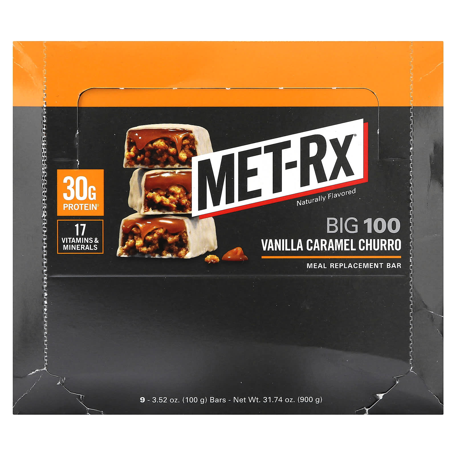 Батончик MET-Rx Big 100 Meal Replacement, вкус Vanilla Caramel Churro, 100 г, 9 шт. — фото 2