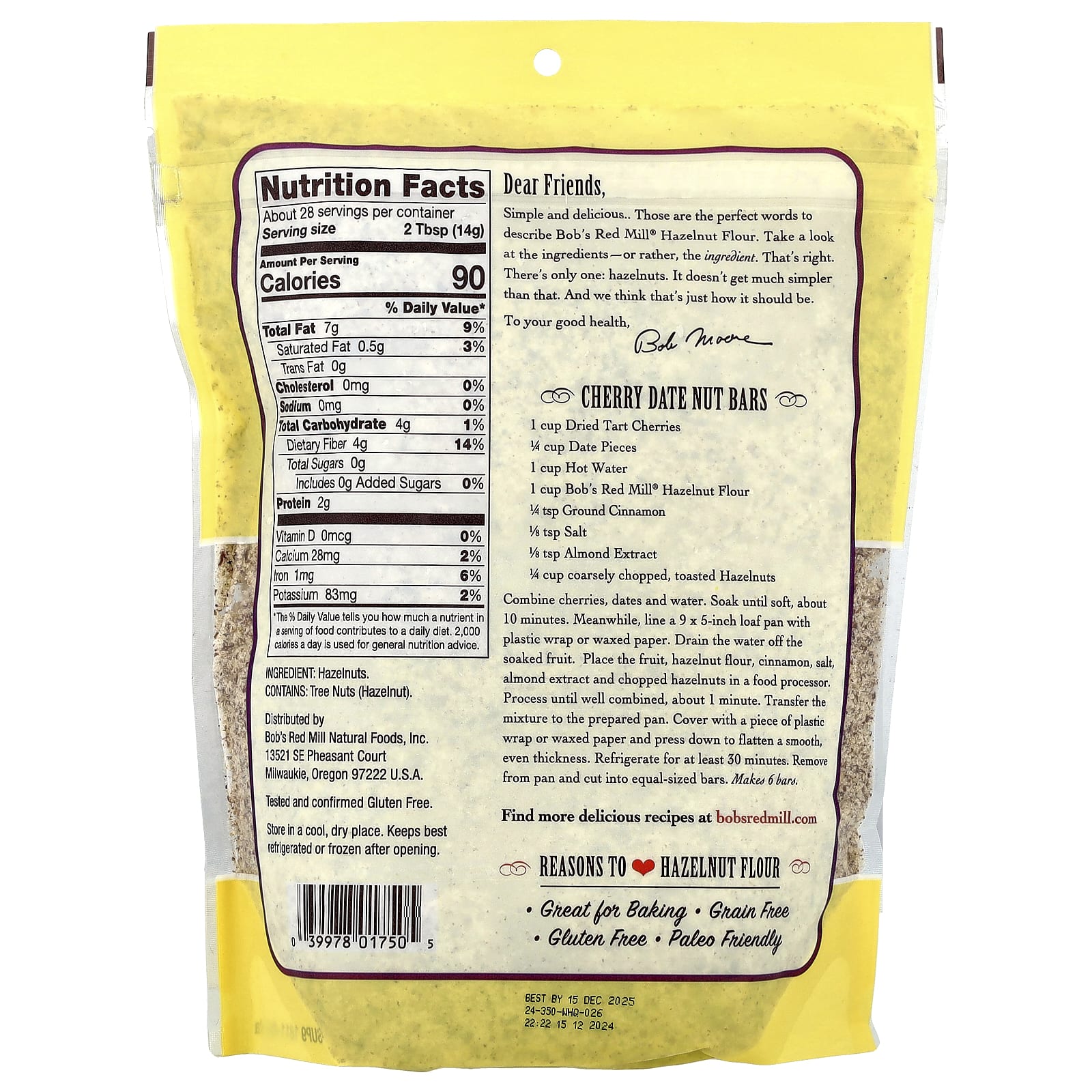 Мука Bob's Red Mill Finely Ground Hazelnut, 396 г — фото 2
