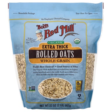 Овсяные хлопья Bob's Red Mill Organic Extra Thick Whole Grain, 907 г