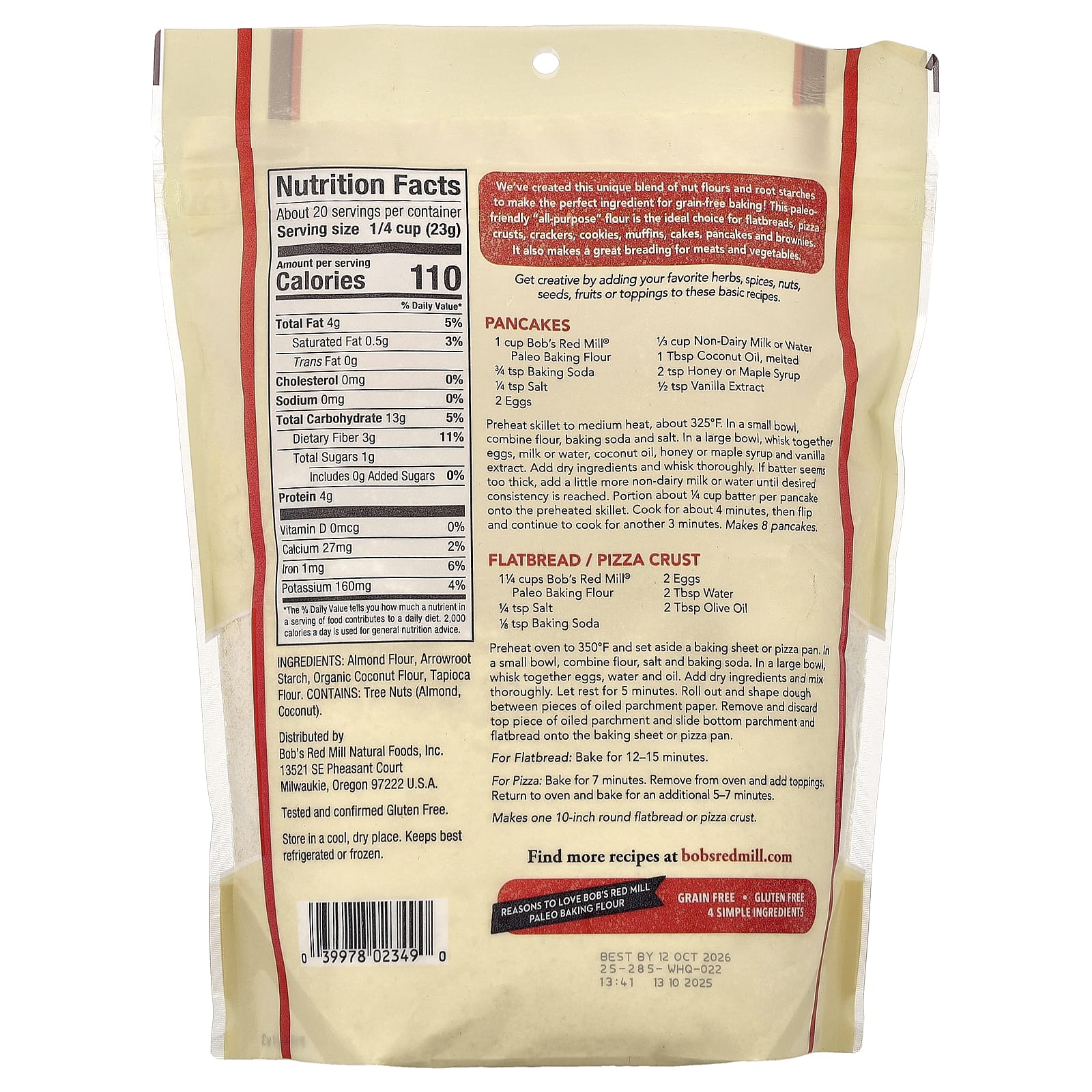 Мука Bob's Red Mill Paleo Baking Grain Free, 454 г — фото 2