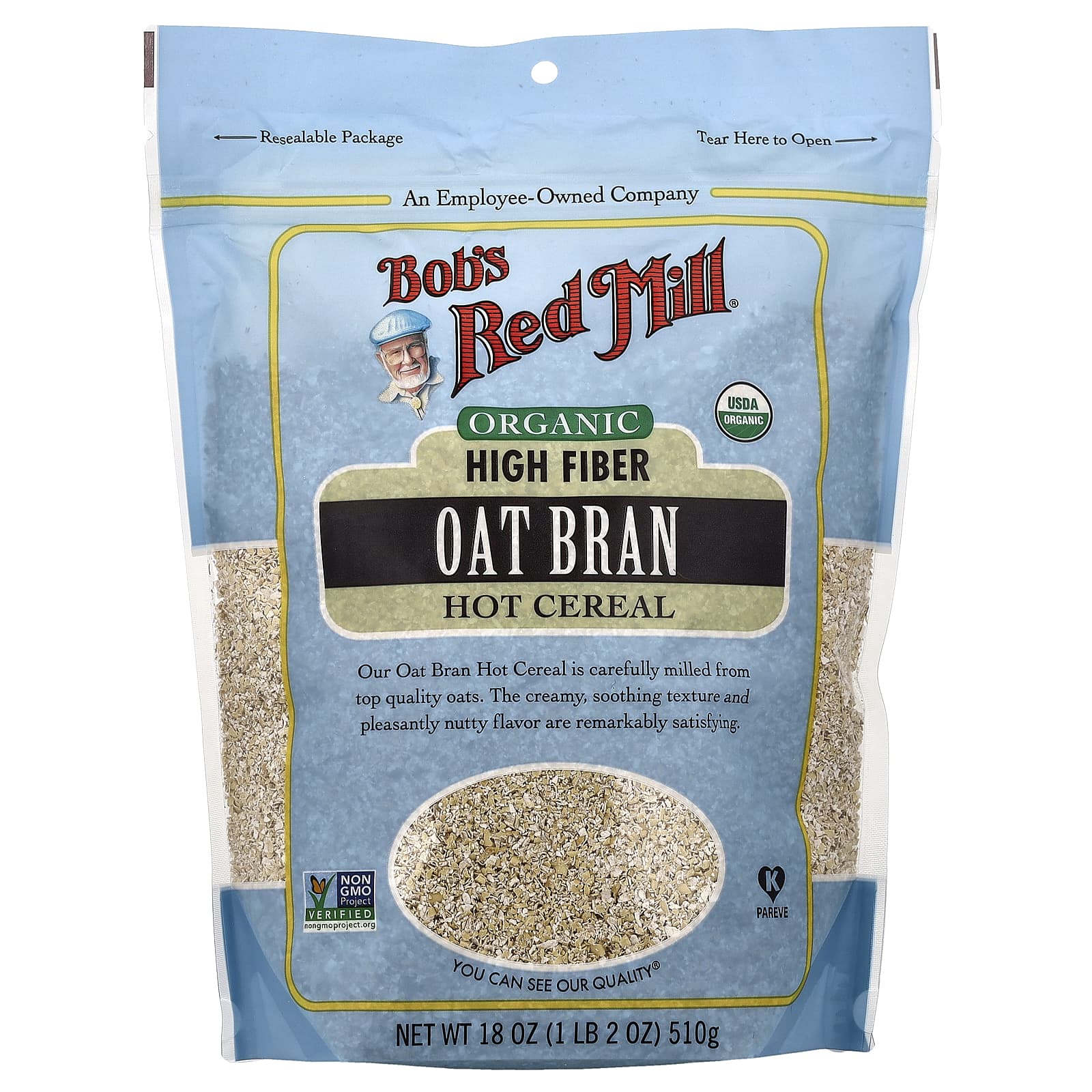 Хлопья Bob's Red Mill Organic High Fiber Oat Bran Hot, 510 г