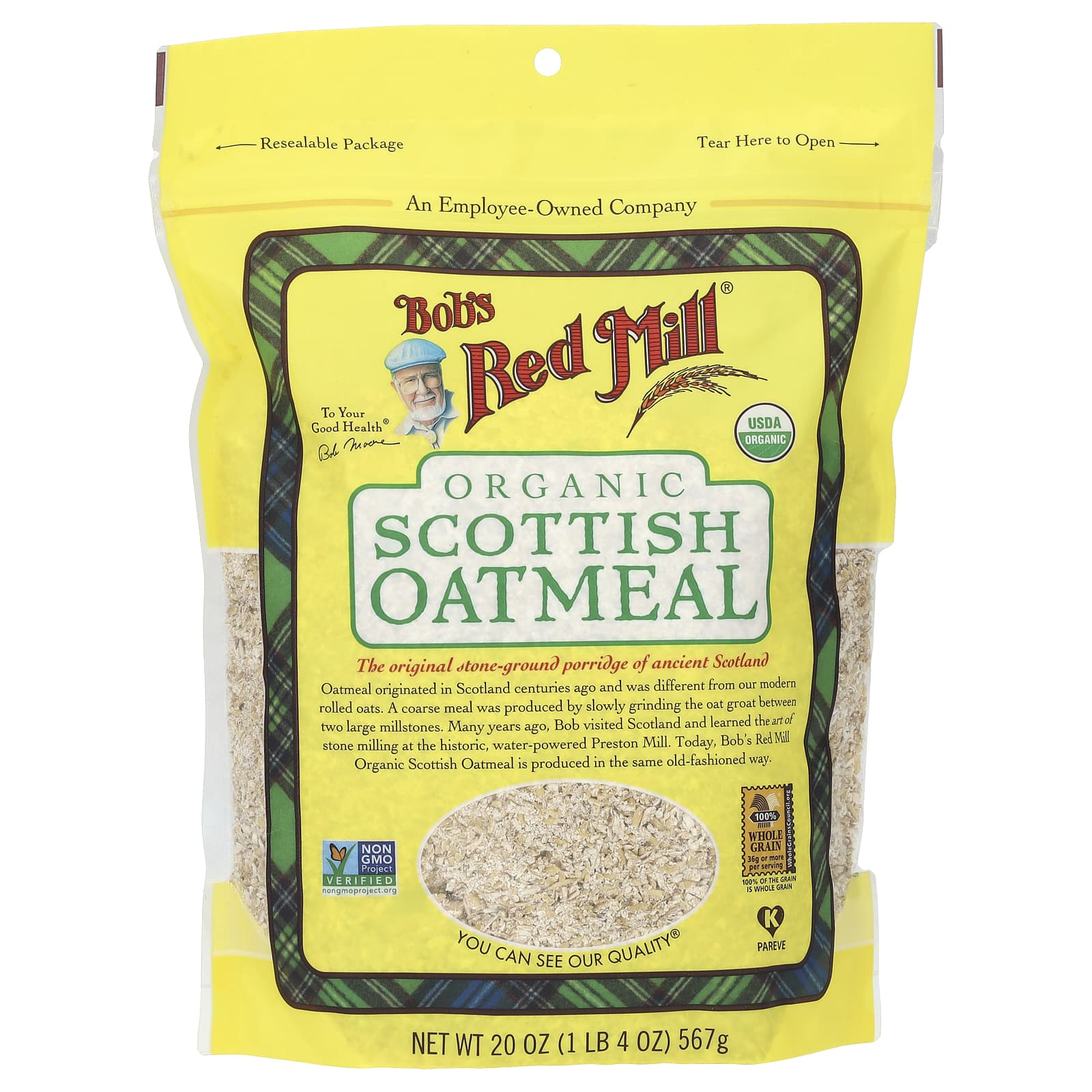 Овсянка Bob's Red Mill Organic Scottish, 567 г