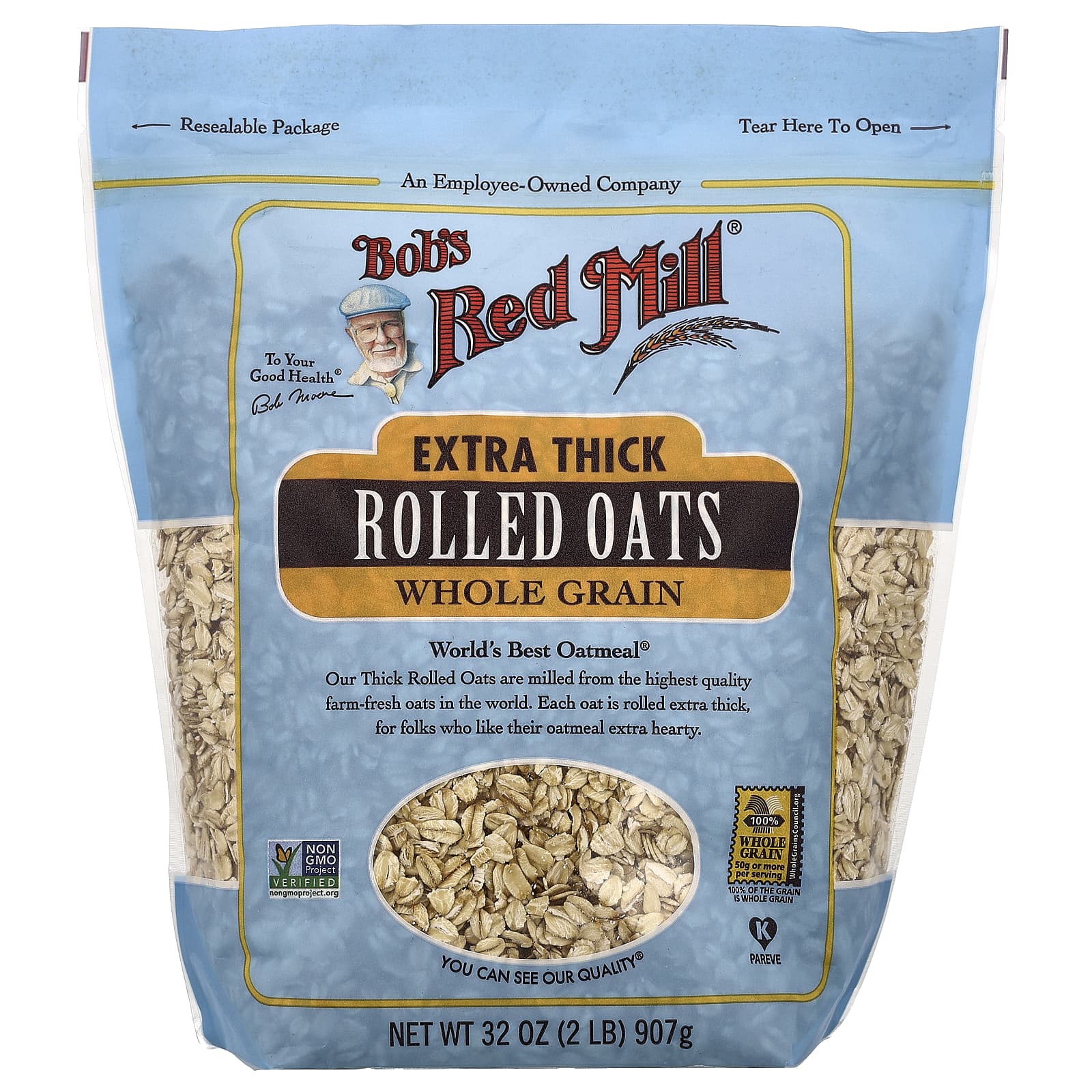 Овсяные хлопья Bob's Red Mill Extra Thick Whole Grain, 907 г