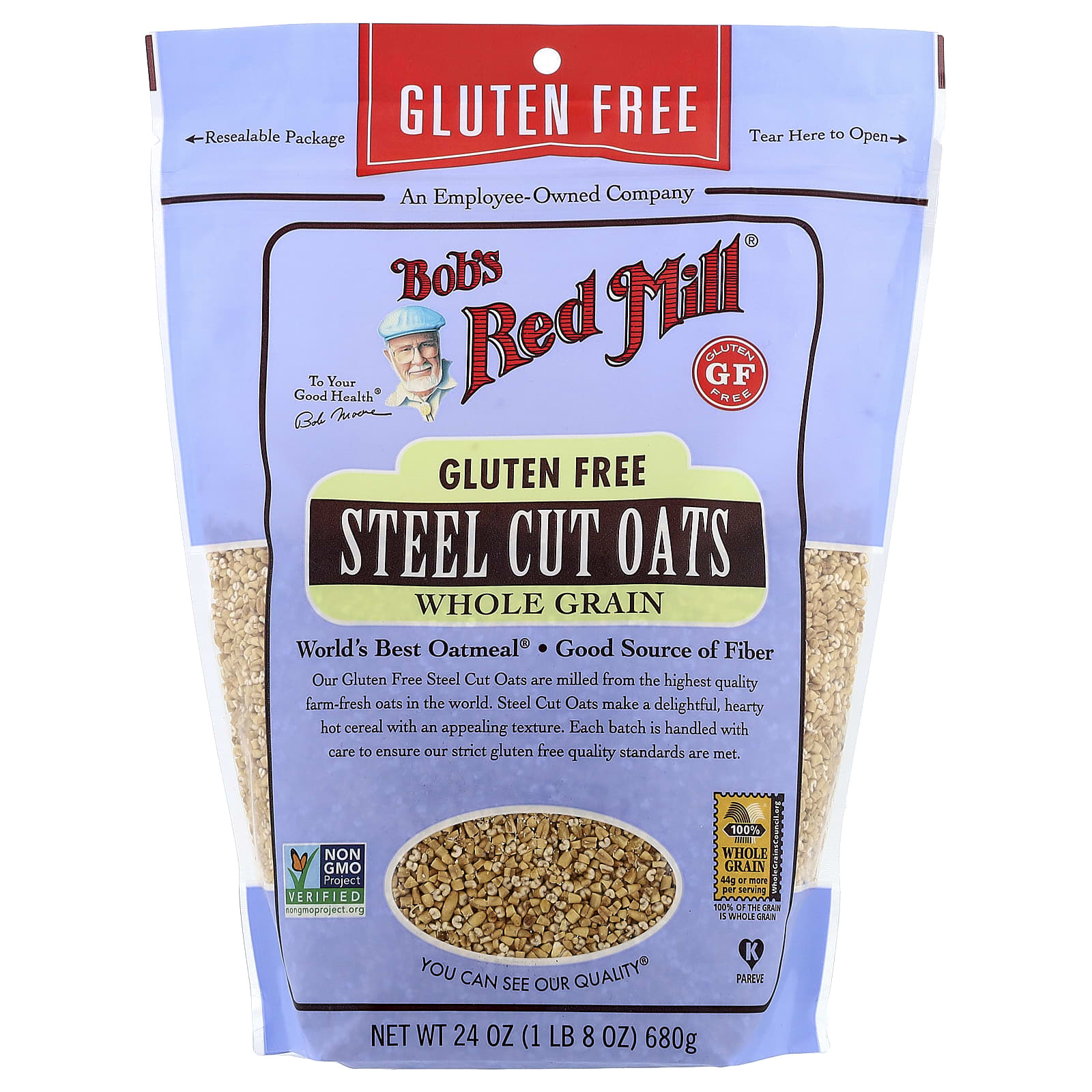 Овсяная крупа steel cut Bob's Red Mill Steel Cut Oats Whole Grain, 680 г