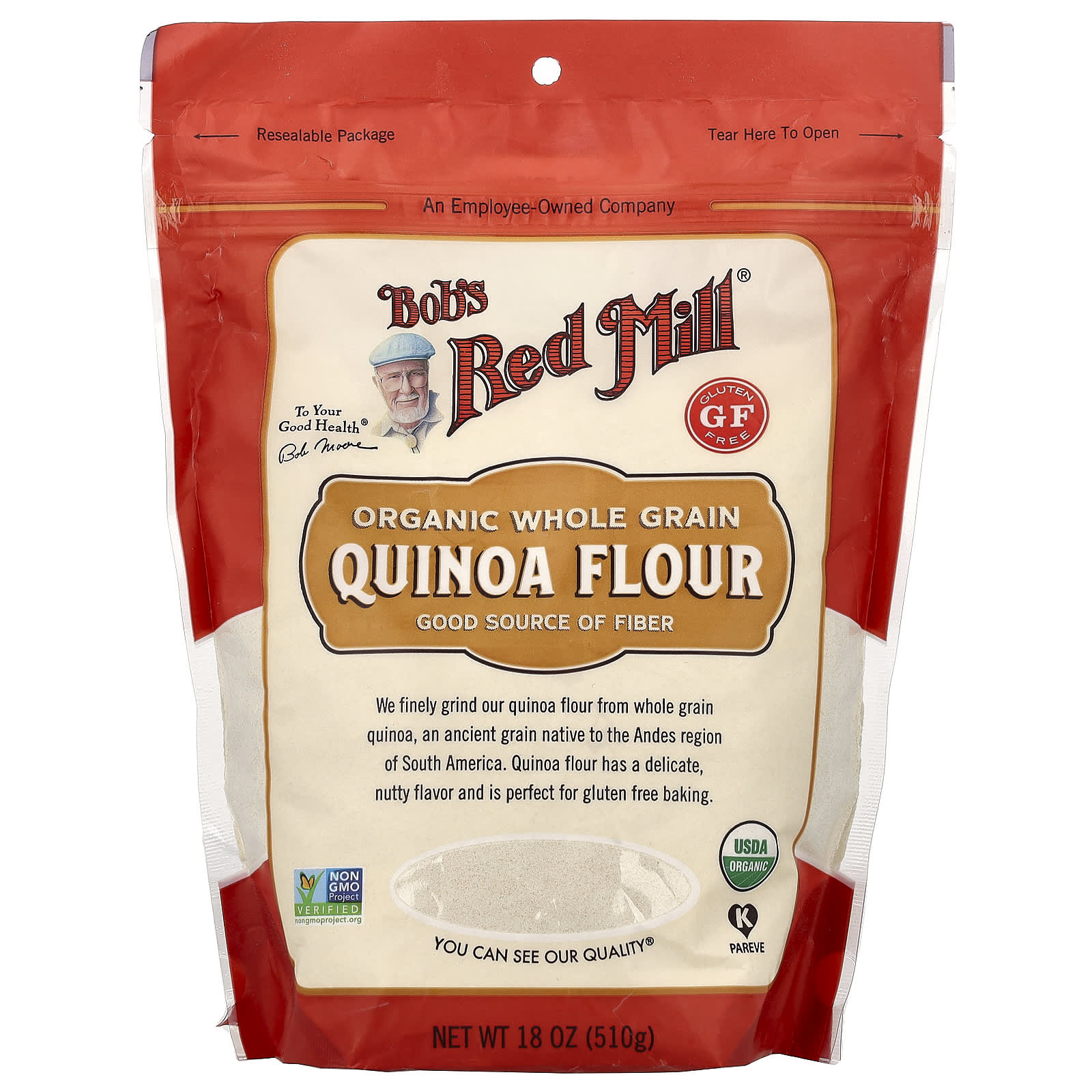 Мука Bob's Red Mill Organic Whole Grain Quinoa, 510 г