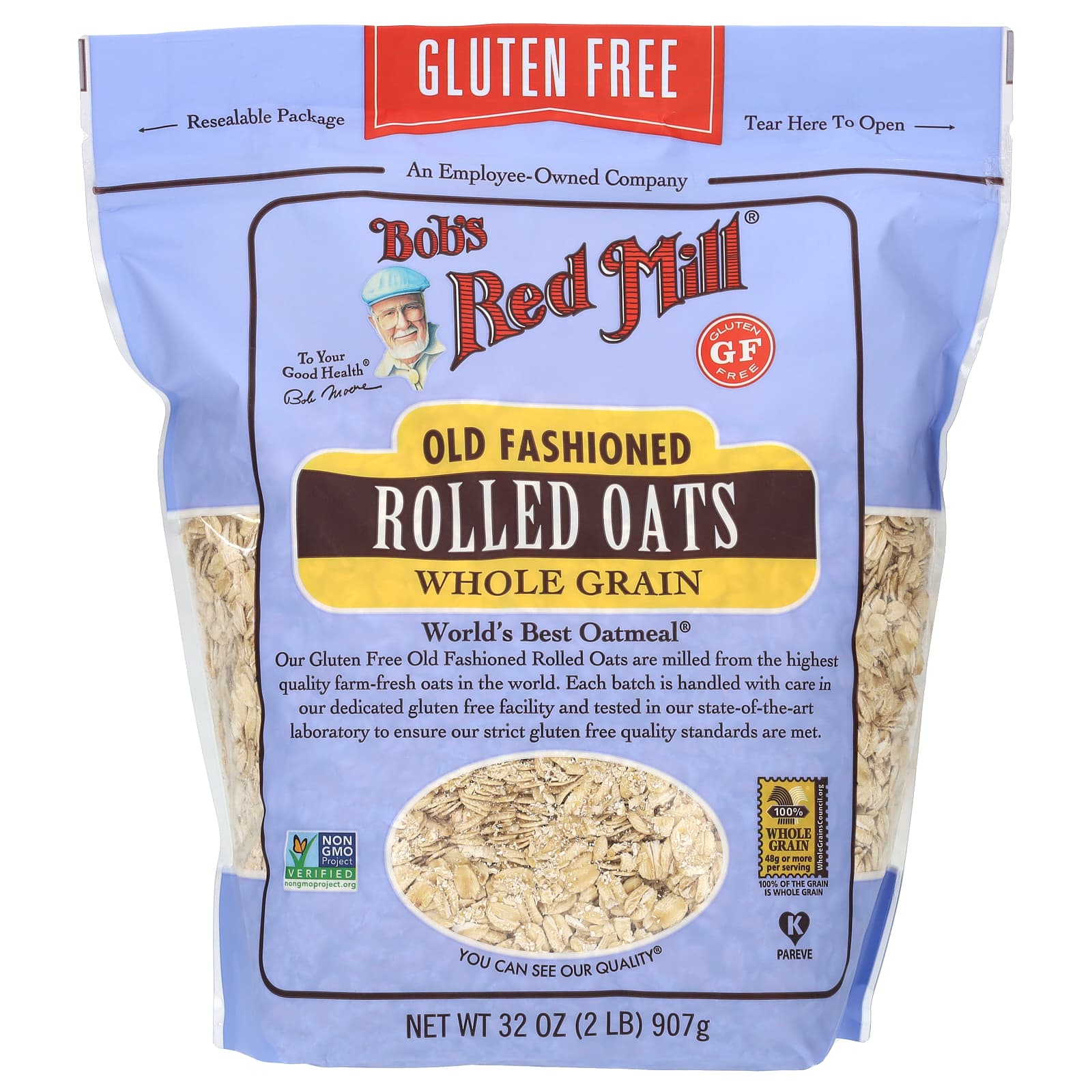 Овсяные хлопья Bob's Red Mill Whole Grain, 907 г