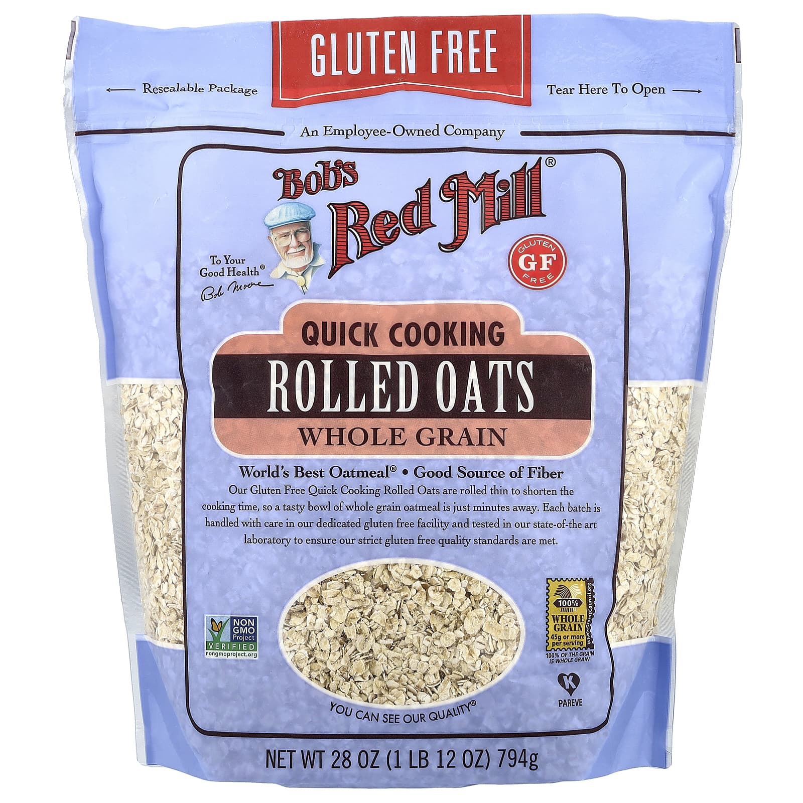 Овсяные хлопья Bob's Red Mill Quick Cooking Whole Grain, 794 г