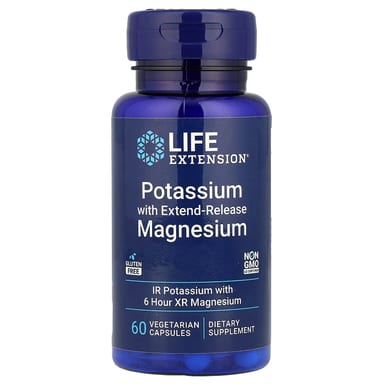 Магний Life Extension Potassium with Extend-Release, 60 растительных капсул