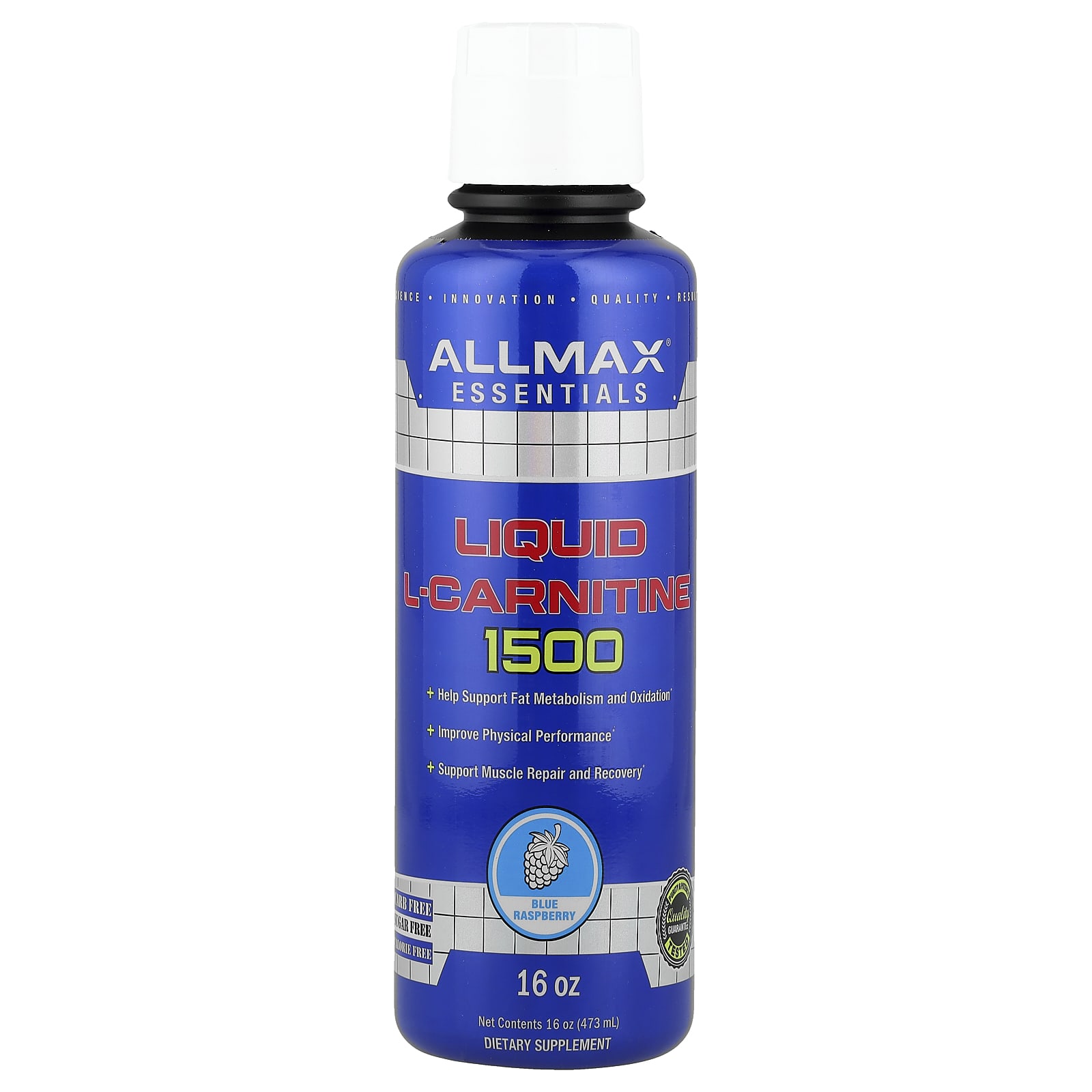 L-карнитин ALLMAX Liquid L-Carnitine 1500, вкус Blue Raspberry, 473 мл, жидкая форма