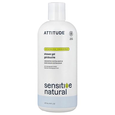 Гель для душа ATTITUDE Sensitive Natural, без отдушки, 473 мл