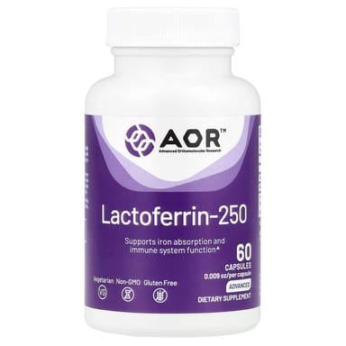Лактоферрин Advanced Orthomolecular Research AOR -250, 250 мг, 60 капсул