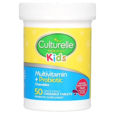 Детские мультивитамины Culturelle Probiotic Chewables 3+ Years, вкус Natural Fruit Punch, 50 жевательных таблеток