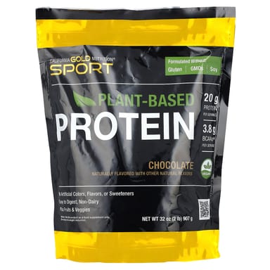 Шоколад California Gold Nutrition Sport Plant-Based Protein with Organic Brown Rice Protein Concentrate Flaxseed Chia Seed, вкус Chocolate, 907 г
