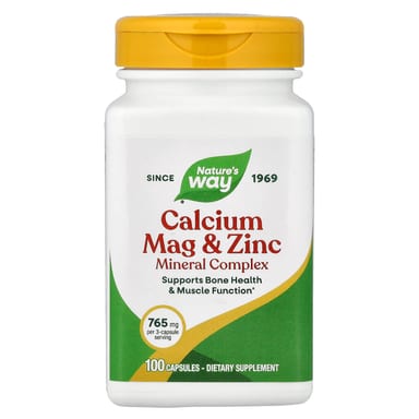 Кальций Nature's Way Mag & Zinc Mineral Complex, 100 капсул