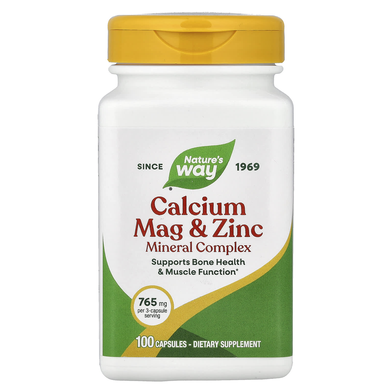 Кальций Nature's Way Mag & Zinc Mineral Complex, 100 капсул