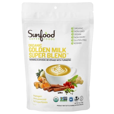Органический Золотой Молочный Супер Бленд Sunfood, 170 г