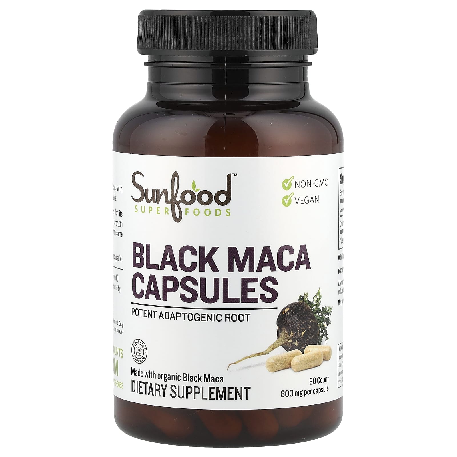Мака Sunfood Black, 800 мг, 90 капсул